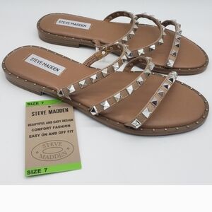 Steve Madden Brown Sandals with Silver Accents